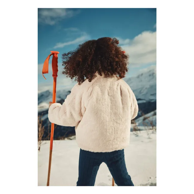 Manteau Réversible Façon Fourrure Jasmina Coton Bio | Crème