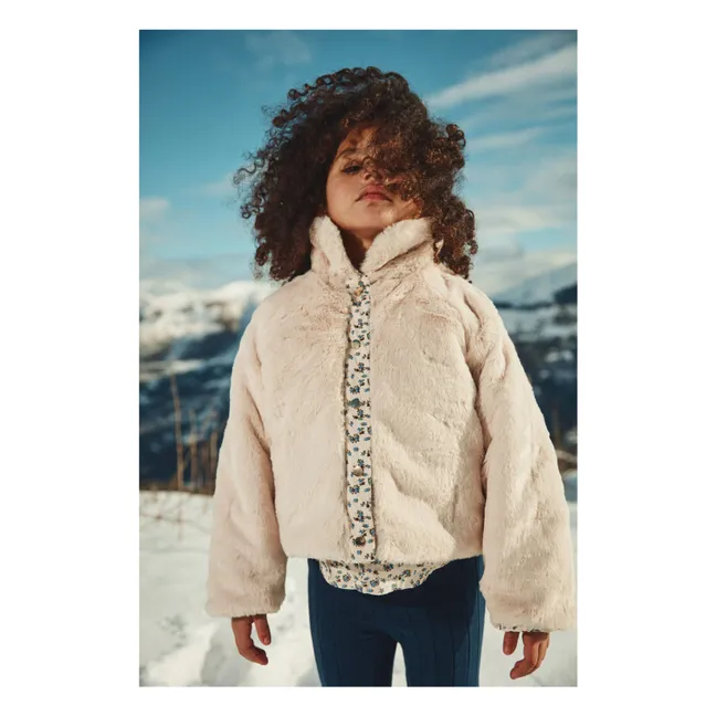 Manteau Réversible Façon Fourrure Jasmina Coton Bio | Crème