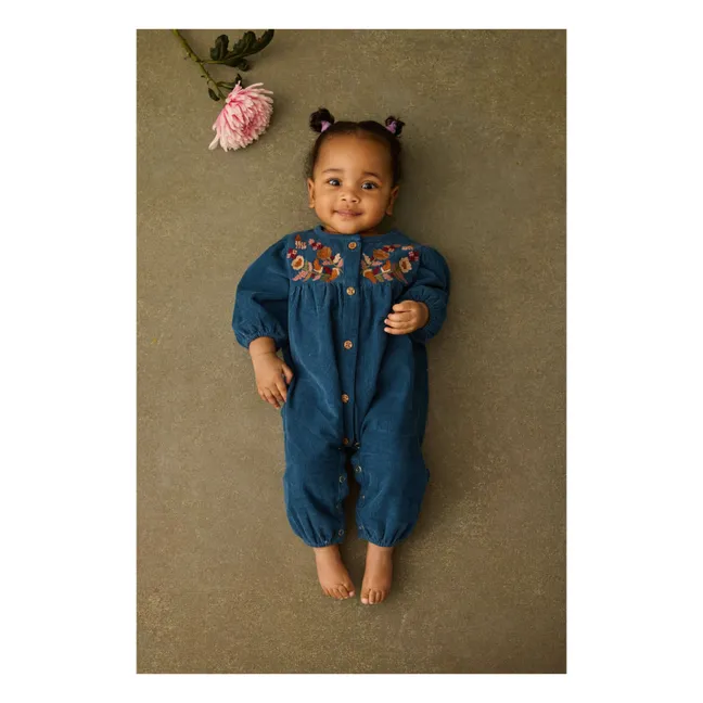 Idri organic cotton jumpsuit | Peacock blue