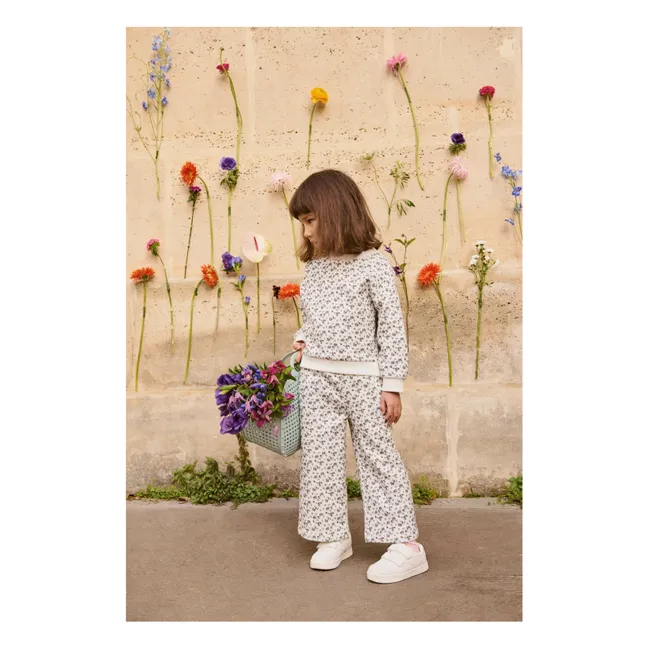 Pantalon Ysalia Fleuri Coton Bio | Crème