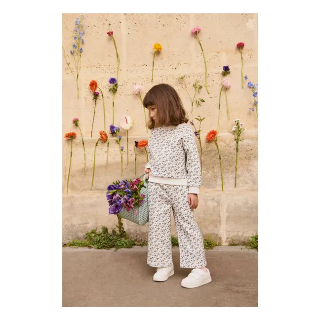 Ysalia Blumenhose aus Bio-Baumwolle | Cremefarben