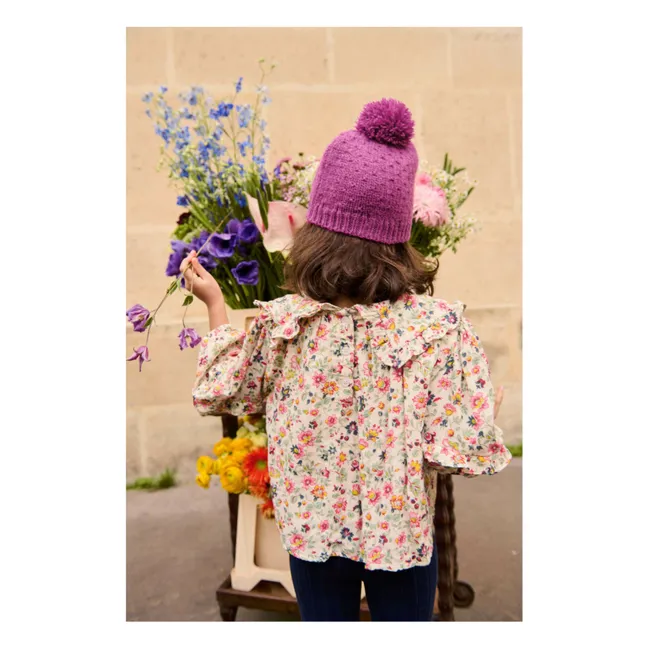 Blusa de algodón orgánico Cleo Fleurie | Crema