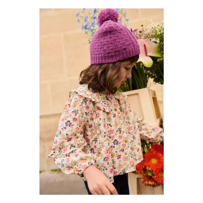 Blusa de algodón orgánico Cleo Fleurie | Crema