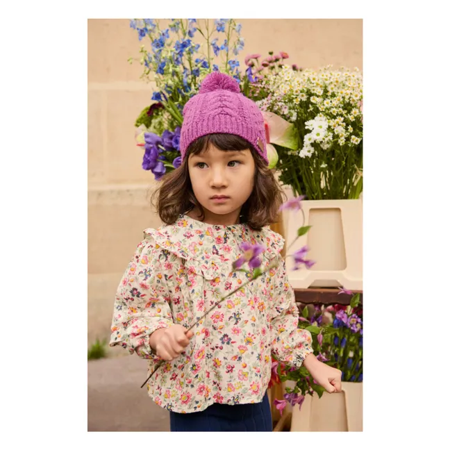Blusa de algodón orgánico Cleo Fleurie | Crema