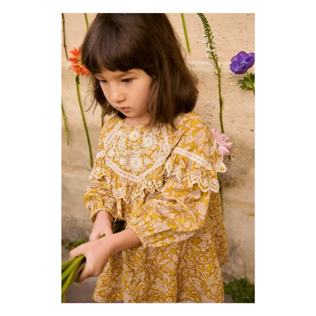 【SOOR PLOOM】Lucille Dress Soor Ploom - Lucille Cotton and Linen Dress - Blue | Smallable