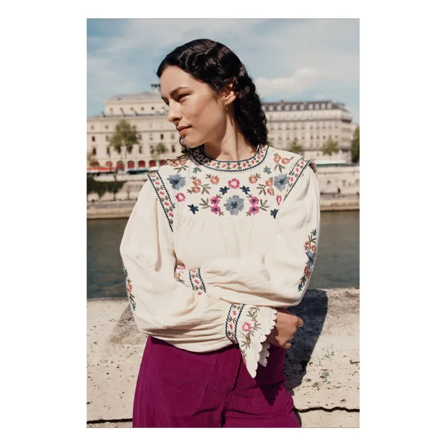 Blouse Izza Double Gaze de Coton Bio - Collection Femme | Crème