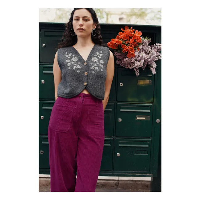 Gilet Sans Manches Ibinka Laine - Collection Femme | Charbon