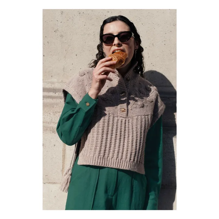 Pull Sans Manches Song - Collection Femme | Beige- Image produit n°5