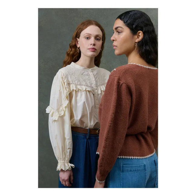 Cárdigan Sandya de fibra reciclada - Colección Mujer | Marrón