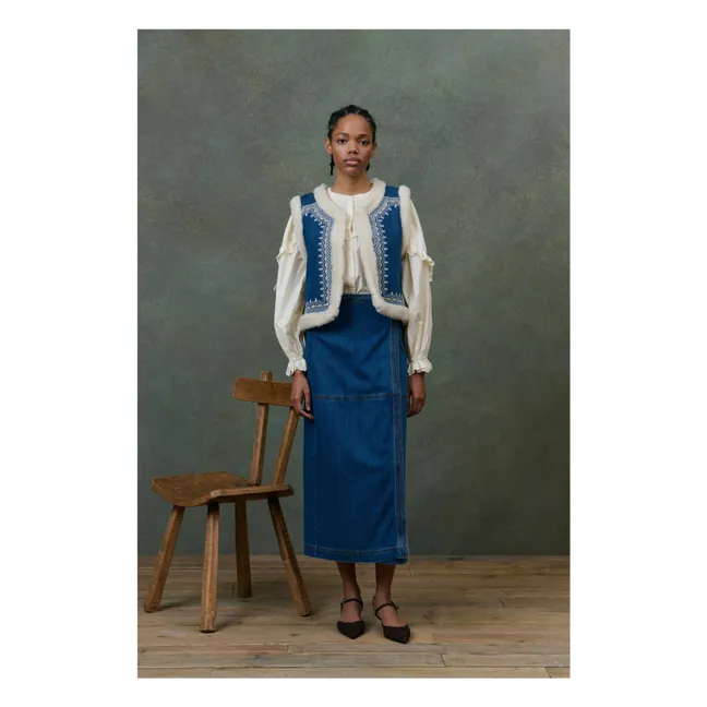 Veste Sans Manches Réversible Figara Denim - Collection Femme | Bleu