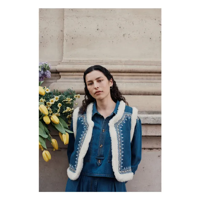 Veste Sans Manches Réversible Figara Denim - Collection Femme | Bleu