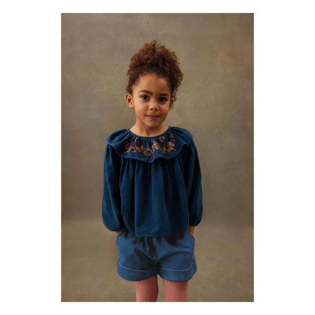 Blouse Eneila Coton Bio | Bleu jean