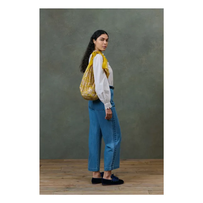 Foulard Romy Mountain Avens Soie Habutai - Collection Femme | Jaune
