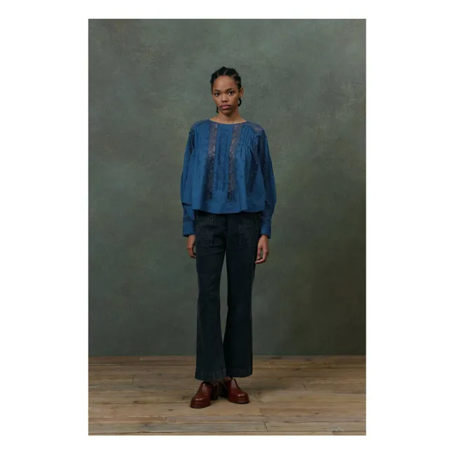 Blouse Jeannine Voile de Coton Bio - Collection Femme | Bleu