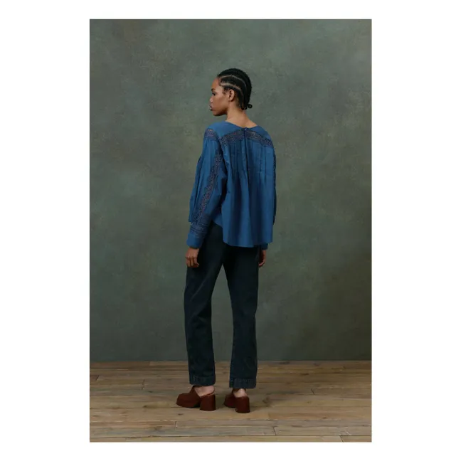 Blouse Jeannine Voile de Coton Bio - Collection Femme | Bleu