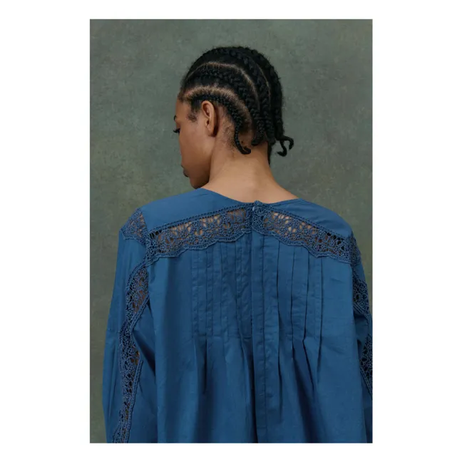 Blouse Jeannine Voile de Coton Bio - Collection Femme | Bleu