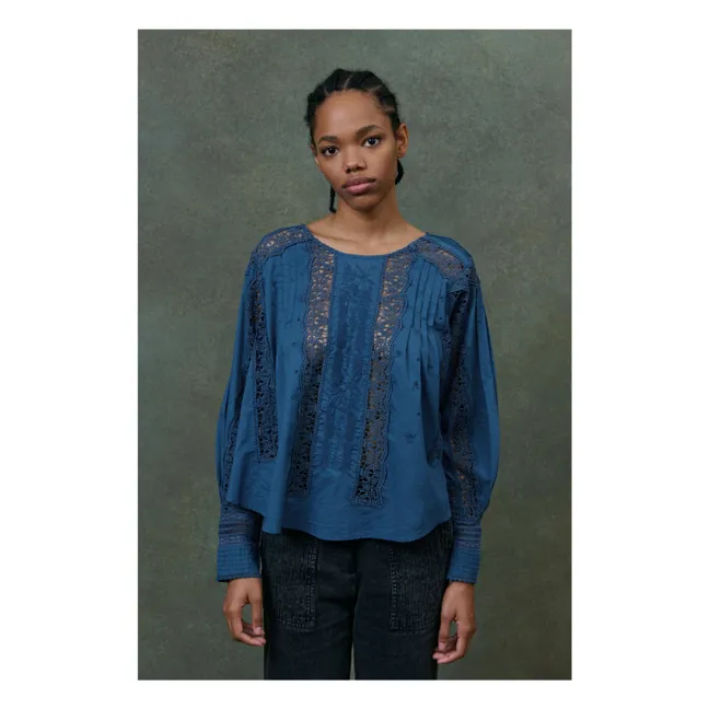 Blusa Jeannine Voile de Coton Bio - Colección de mujer | Azul