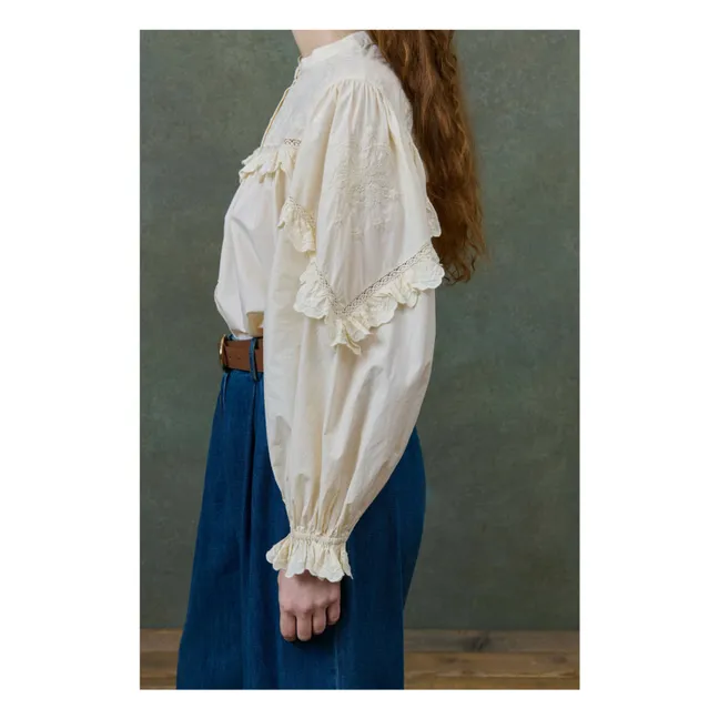 Blouse Noelianne Popeline de Coton Bio - Collection Femme | Crème