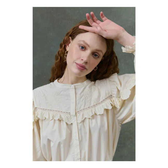 Blouse Noelianne Popeline de Coton Bio - Collection Femme | Crème