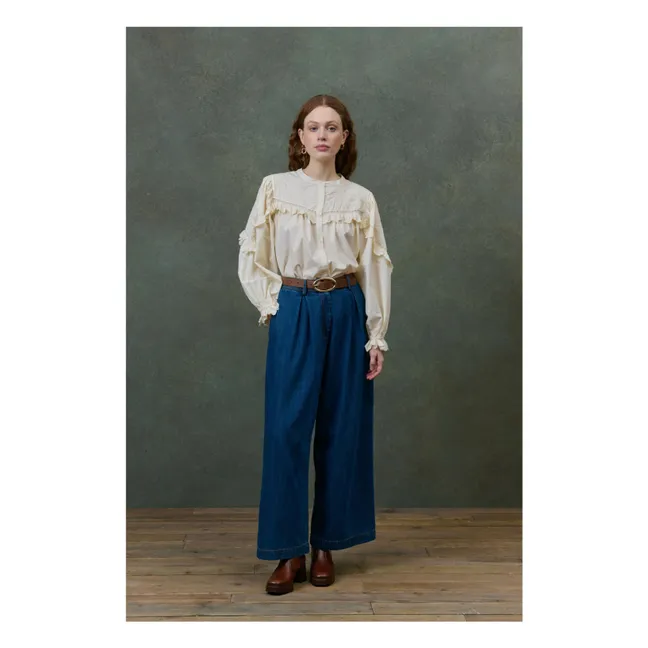 Blouse Noelianne Popeline de Coton Bio - Collection Femme | Crème