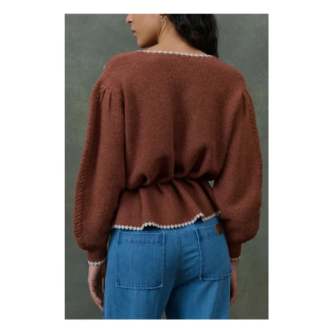 Cárdigan Sandya de fibra reciclada - Colección Mujer | Marrón