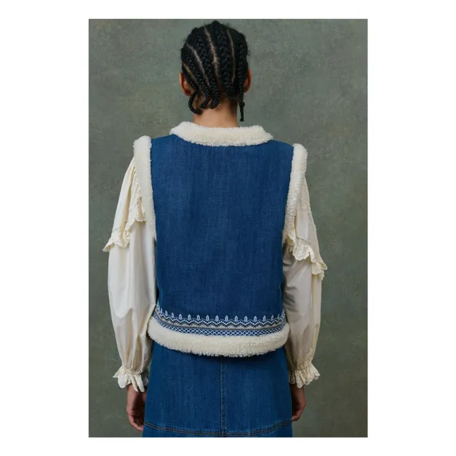 Veste Sans Manches Réversible Figara Denim - Collection Femme | Bleu
