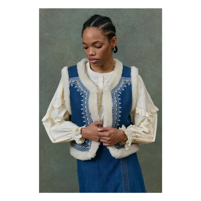 Veste Sans Manches Réversible Figara Denim - Collection Femme | Bleu