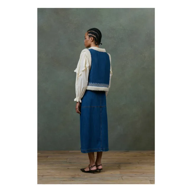 Veste Sans Manches Réversible Figara Denim - Collection Femme | Bleu