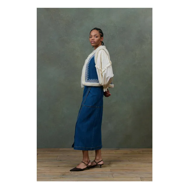 Veste Sans Manches Réversible Figara Denim - Collection Femme | Bleu