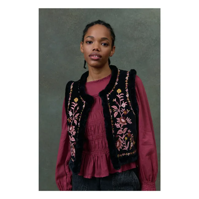 Chaqueta sin mangas reversible Renée Velours - Colección Mujer | Negro