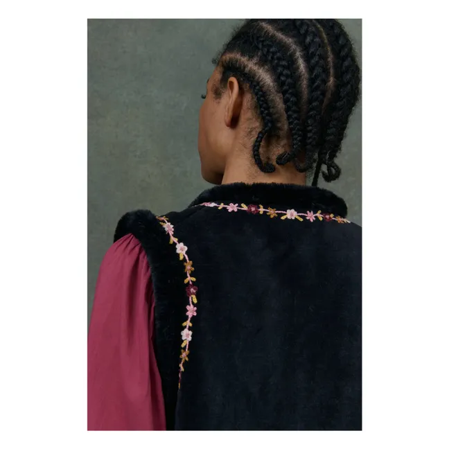 Renée Velours Jacke ohne Ärmel mit Wendefunktion - Damenkollektion | Schwarz