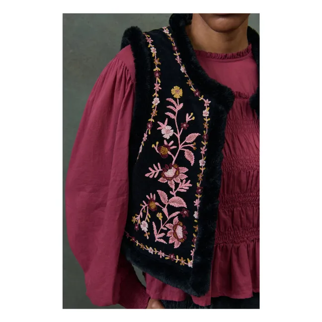 Renée Velours Jacke ohne Ärmel mit Wendefunktion - Damenkollektion | Schwarz