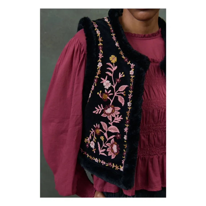 Chaqueta sin mangas reversible Renée Velours - Colección Mujer | Negro- Imagen del producto n°6