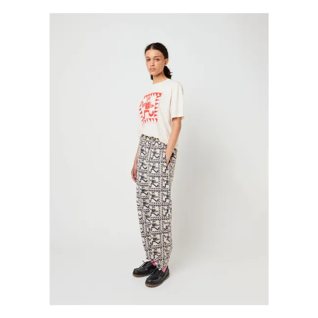 Camiseta de algodón orgánico Mr Pencil - Colección Mujer | Blanco Roto