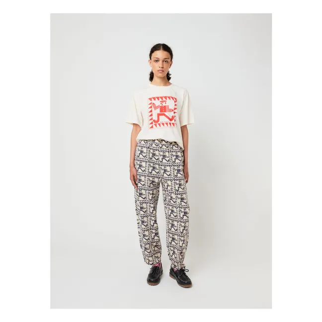 Camiseta de algodón orgánico Mr Pencil - Colección Mujer | Blanco Roto