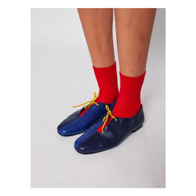 Ballerines Color Block Cuir - Collection Femme | Bleu nuit
