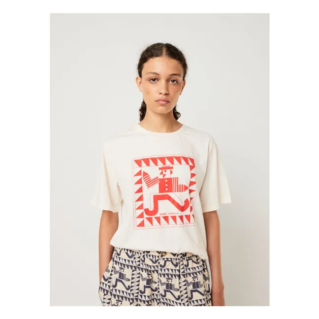 Camiseta de algodón orgánico Mr Pencil - Colección Mujer | Blanco Roto