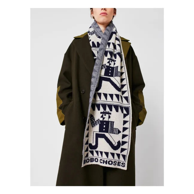 Echarpe Mr Pencil Laine Recyclée - Collection Femme | Bleu marine