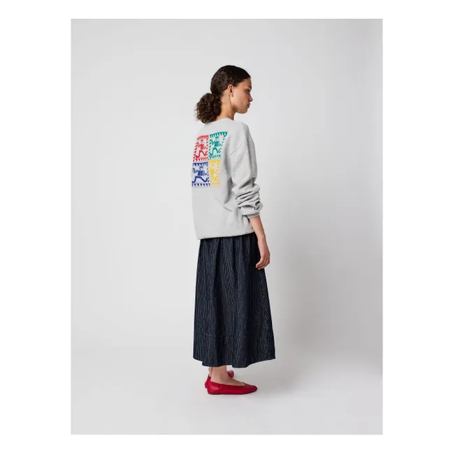 Sweat Mr Pencil Coton Bio - Collection Femme | Gris chiné clair