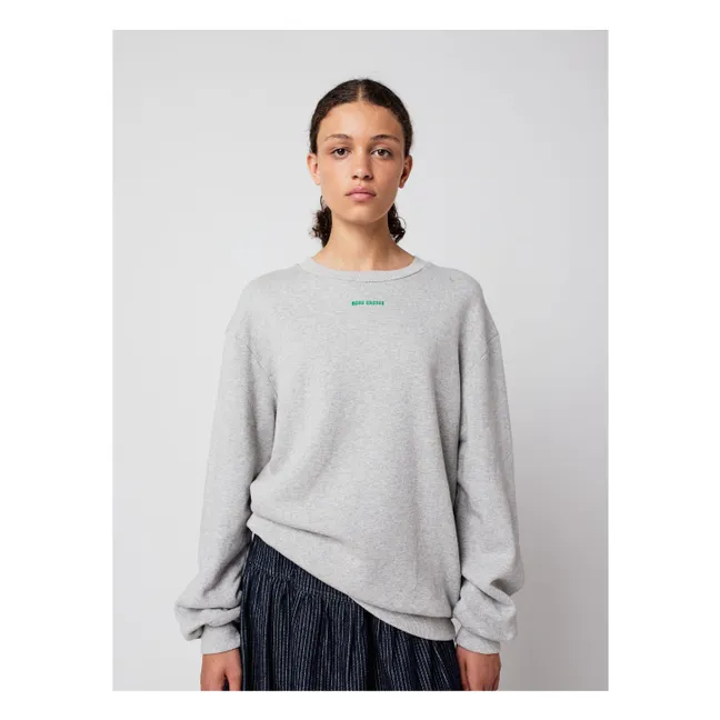 Sweat Mr Pencil Coton Bio - Collection Femme | Gris chiné clair