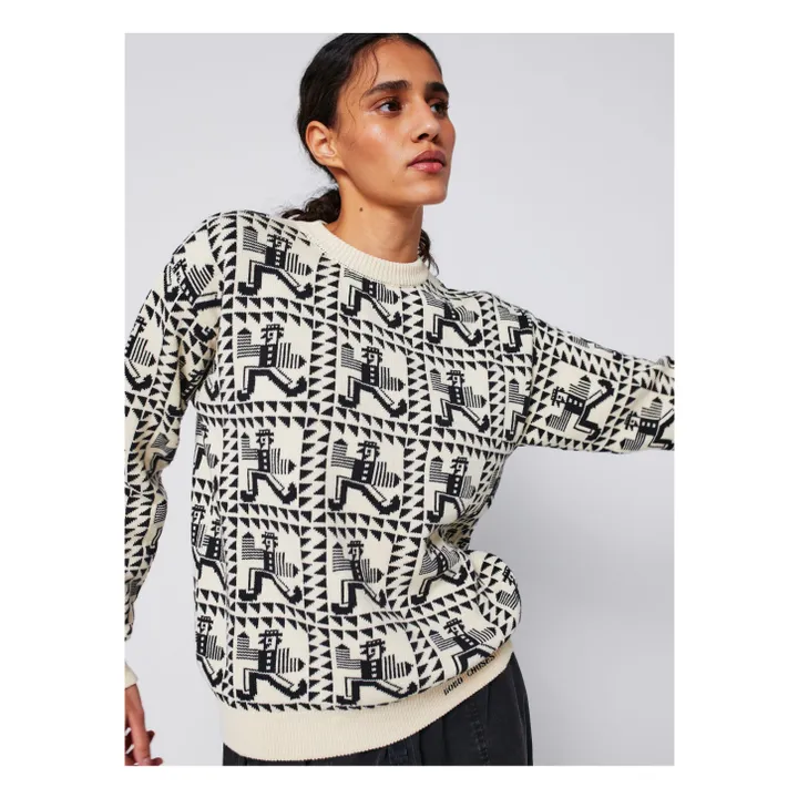 Pull Mr Pencil Jacquard Coton Bio - Collection Femme | Blanc cassé- Image produit n°6