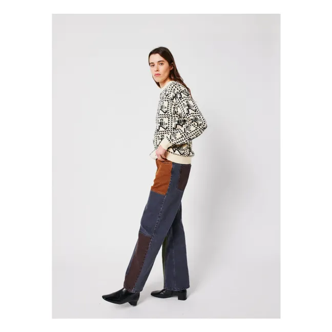 Pull Mr Pencil Jacquard Coton Bio - Collection Femme | Blanc cassé