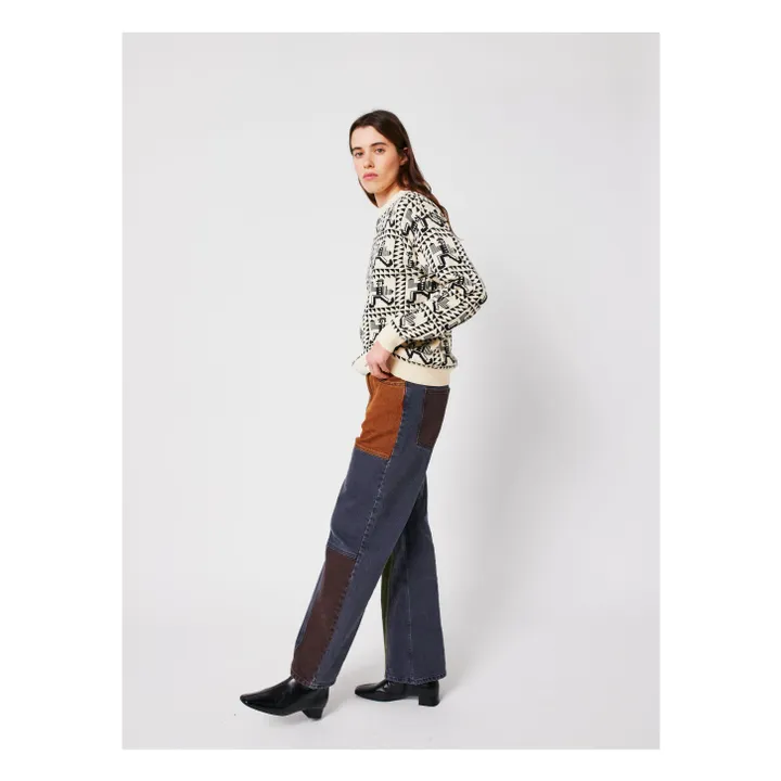 Pull Mr Pencil Jacquard Coton Bio - Collection Femme | Blanc cassé- Image produit n°5