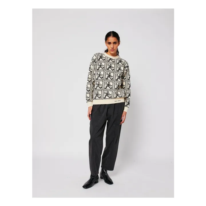 Pull Mr Pencil Jacquard Coton Bio - Collection Femme | Blanc cassé- Image produit n°4
