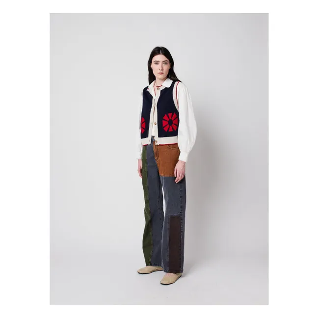 Gilets Sans Manches Flower - Collection Femme | Bleu marine
