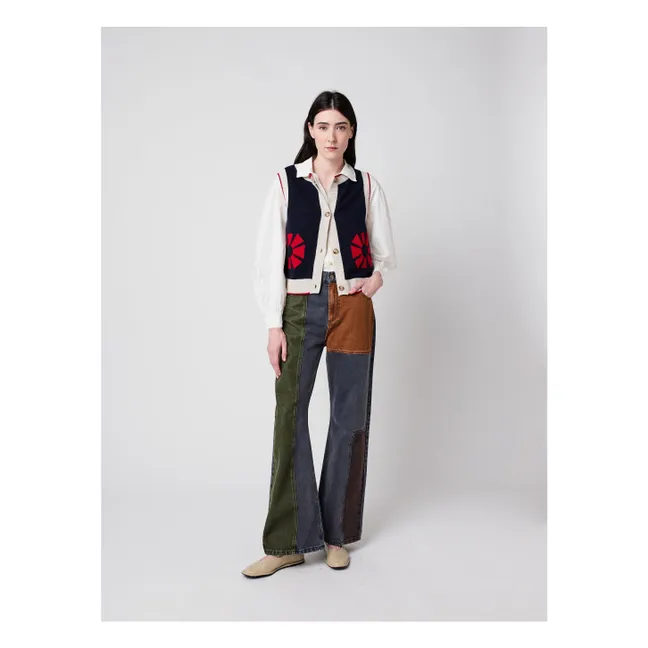Gilets Sans Manches Flower - Collection Femme | Bleu marine
