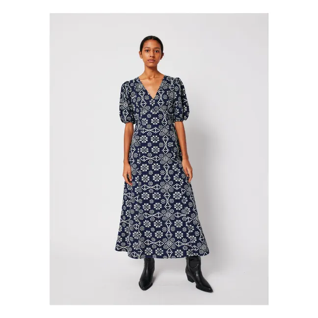 Robe Kaléidoscope Coton Bio - Collection Femme | Bleu marine