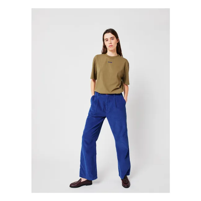 Pantalon Velours Côtelé Coton Bio - Collection Femme | Bleu