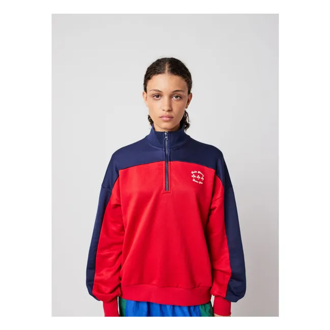 Sweat Color Block Coton Bio - Collection Femme | Rouge