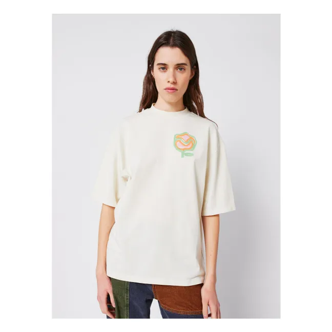 T-shirt Oversize Carnation Coton Bio - Collection Femme | Blanc cassé